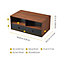 Teamson Home Modern Rectangular Wooden Coffee Table with Storage - Walnut Brown - 106.7 x 60.3 x 45.7 (cm)