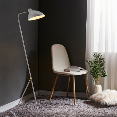Teamson Home Monopod Floor Lamp, Minimalistic Design, Modern Lighting - White/Gold - 38 x 35.6 x 129.5 (cm)