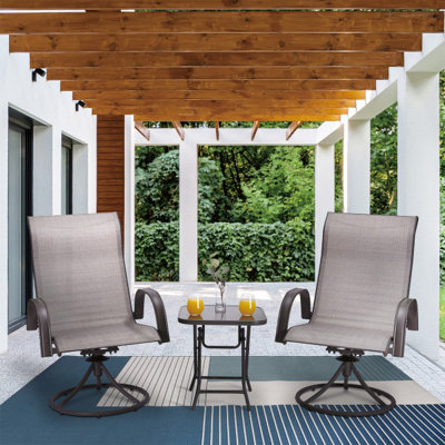 Patio furniture deals swivel chairs set