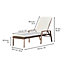 Teamson Home Outdoor Garden Sun Lounger Set of 2 Chairs, Rattan Garden Chairs, With Cushions, Height Adjustable, Brown/Cream