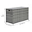 Teamson Home Outdoor Garden X-Large Storage Box Unit, 700L Storage Capacity, Rattan, Weather-Resistant, Water Resistant Lining