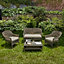 Teamson Home  PT-OF0011-UK Beige Patio Furniture Set with Cushions