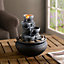 Teamson Home PT-TF0001-UK Grey Zen Indoor Tabletop Fountain with Pump & LED Lights