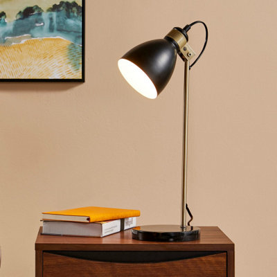 Teamson Home Quincy Table Lamp with Black Marble Base Black/Antique