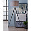 Teamson Home Romanza 157cm Tripod Floor Lamp, Grey with Grey Drum Shade