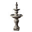Teamson Home VFD8179-UK Stone Grey Garden Large Water Feature Outdoor 2 Tier Traditional Water Fountain with Pump