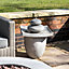Teamson Home VFD8402-UK Natural Garden Water Feature Outdoor Zen 2 Tier Fountain with Pump & LED Lights