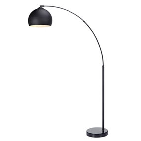 Teamson Home VN-L00013-UK Arquer Black Floor Lamp With Black Marble Base