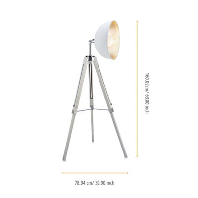 Teamson Home VN-L00018-UK Fascino White Floor Lamp With Foot Switch