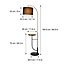 Teamson Home VN-L00071B-UK Danna Black/Gold Floor Lamp With Wood Table & USB Port