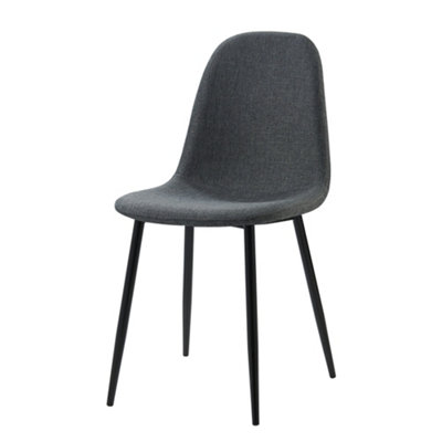 Teamson Home VNF-00025DG-UK Dark Grey Dining Chair Set of 2 (Chairs Only)