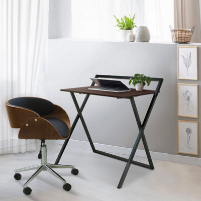 Teamson Home VNF-00094 Brown/Black Desk with Metal Cross Legs