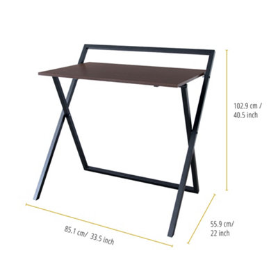 Teamson Home VNF-00094 Brown/Black Desk with Metal Cross Legs