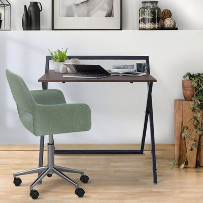 Teamson Home VNF-00094 Brown/Black Desk with Metal Cross Legs