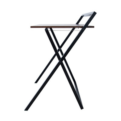 Teamson Home VNF-00094 Brown/Black Desk with Metal Cross Legs