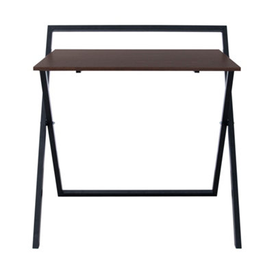 Teamson Home VNF-00094 Brown/Black Desk with Metal Cross Legs