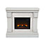 Teamson Home VNF-00115GM-UK Grey Marble Electric Free Standing Indoor Fireplace inc Touchscreen+Remote