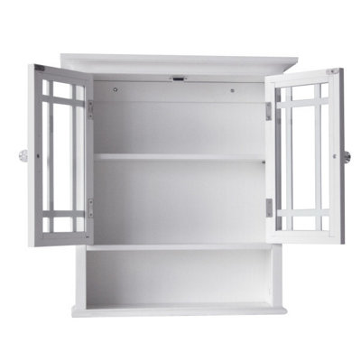BSM Marketing Set Of 2 White Glass Shelves With Curved Corners Bathroom Kitchen Bedroom 300mm X 100mm (12" X 4" Approx
