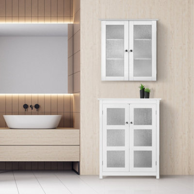 Teamson Home Wall Mounted Bathroom Cabinet with 2 Glass Doors, Bathroom ...