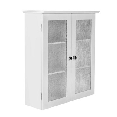 Teamson Home Wall Mounted Bathroom Cabinet with 2 Glass Doors, Bathroom ...