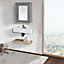 Teamson Home Wall Mounted Mirrored Bathroom Medicine Cabinet - Bathroom Storage - Grey - 47 x 14 x 50.8 (cm)