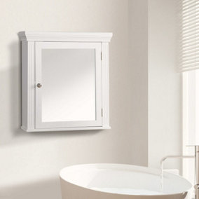 Teamson Home Wall Mounted Mirrored Bathroom Medicine Cabinet - Bathroom Storage - White - 47 x 14 x 50.8 (cm)