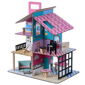 Teamson Kids 360 Pop Dollhouse with 12 Accessories, Multicolor