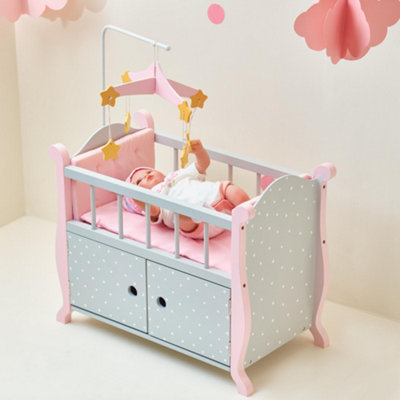 Baby Furniture Baby Doll Cradle Dolls Rocking Crib With Canopy