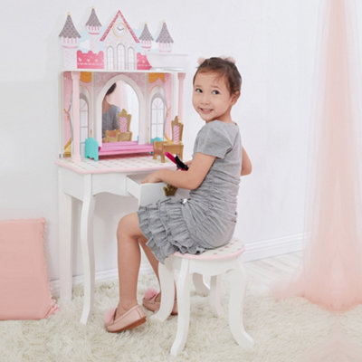 Teamson Kids Dreamland Castle 2-pc. Wooden Vanity Play Set, Pink/White ...