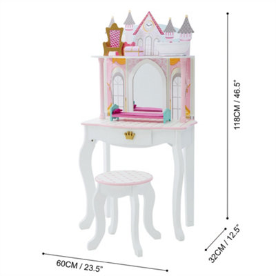 Teamson Kids Dreamland Castle 2-pc. Wooden Vanity Play Set, Pink/White ...