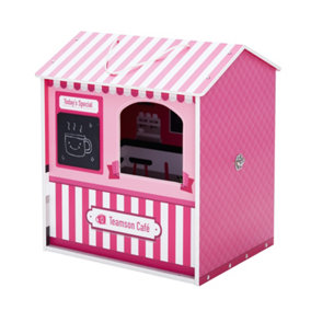 Teamson Kids - Dreamland City Café Doll House - Pink / White / Black