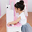 Teamson Kids Gisele 2-pc Fashion Polka Dot Prints LED Wooden Vanity, White/Pink