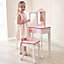 Teamson Kids Gisele 2-pc. Giraffe Print Wooden Vanity Set, Pink/White