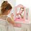 Teamson Kids Gisele 2-pc Twinkle Star Prints Wooden Vanity Set, White/Pink/Gold