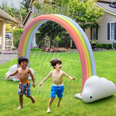 Teamson Kids Large Inflatable Rainbow Water Sprinkler Water Play Fun for Garden