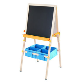 Teamson Kids Little Artist Vangogh Two-Sided Wooden Easel with Storage
