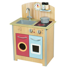 Teamson Kids Little Chef Porto Classic Interactive Wooden Play Kitchen, Wood