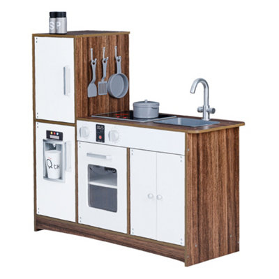 Teamson Kids Palm Springs Interactive Wooden Play Kitchen Playset Toy with 6 Accessories - White
