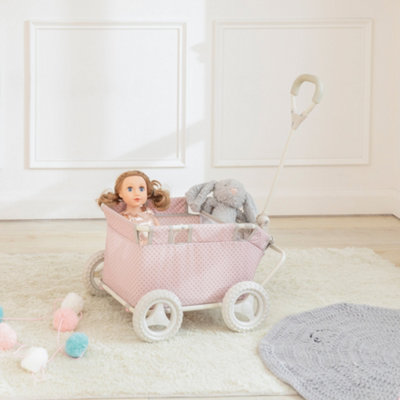 Teamson Kids Polka Dots Princess Baby Doll Wagon, Pink