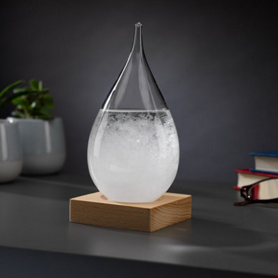 Teardrop Shaped Storm Glass on Decorative Stand