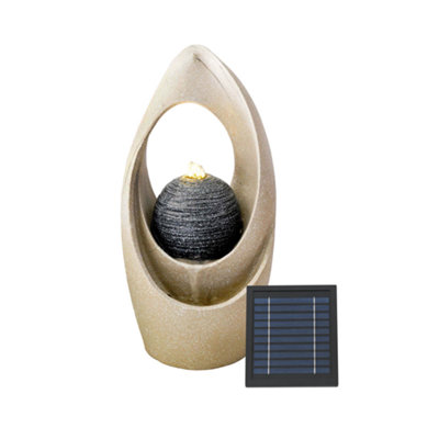 Teardrop Tabletop Solar Water Feature With Battery Backup
