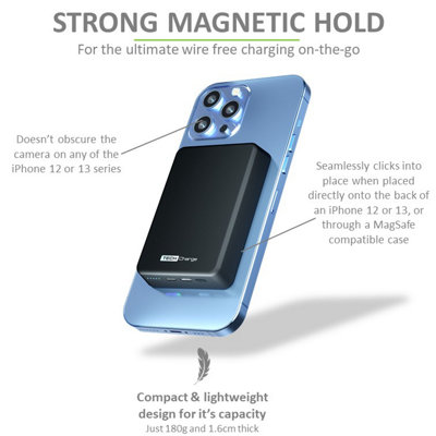 Tech Charge 8000mAh Power Bank - Super Fast Magnetic MagSafe Charging - 6