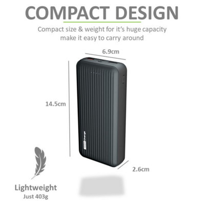 Tech Charge TC-1742 20000mAh Power Bank - Super Fast Battery Charger - 4