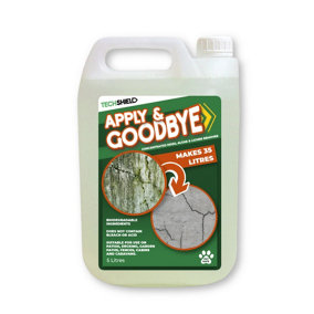 Tech Shield Apply & Goodbye 5L - Moss, Algae and Lichen Remover - Simply Wet and Forget - Pet Safe & Biodegradable Ingredients