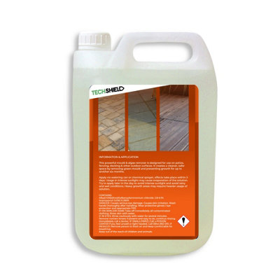Tech Shield Patio Cleaner 5L - Mould and Algae Remover - For Outdoor Surfaces - Creates a Cleaner, Safer Space
