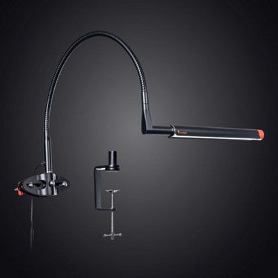 Techne 2 LED Work Lamp Black/Orange Universal Easel & Workbench Clamp ...