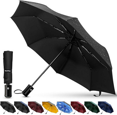 TechRise Compact Windproof Auto Umbrella: One-button open/close ...