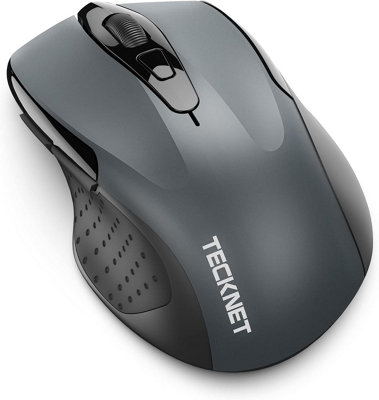 TECKNET BT Mouse: 3200 DPI, 5 levels, 6 buttons. 2-year battery for laptop/Mac/Windows/Chromebook.