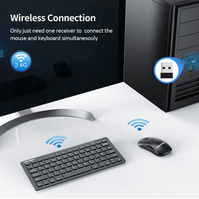TECKNET Combo: Wireless keyboard & mouse, 2.4G, silent. 12-month ...