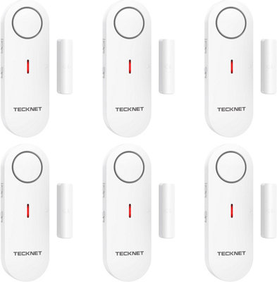 TECKNET Door Alarm Sensor, Window Alarm Sensors, 2-in-1 Alarm & Chime, 3-level Volume Control, Wireless Burglar Alarms(6 PCS)